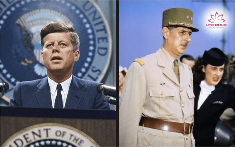 Tổng thống Mỹ John F. Kennedy và Tổng thống Pháp Charles de Gaulle