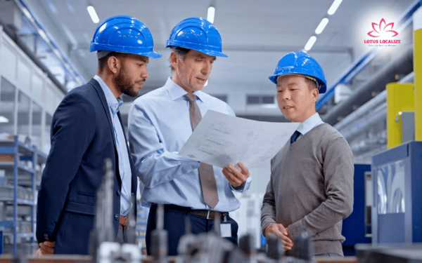 Phiên dịch trong nhà máy đòi hỏi độ chính xác cao giữa môi trường ồn ào, áp lực – nơi phiên dịch viên không chỉ truyền đạt ngôn ngữ mà còn là cầu nối văn hóa và kỹ thuật.